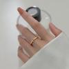 Anel de círculo em prata de lei S925 feminino personalidade luxo leve estilo frio diamante de alta qualidade anel índice cravejado com diamante zircônia presente