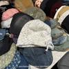 Gorro de lana elástico de punto de colores mixtos estilo coreano para mujer, estilo japonés relajado, grueso y cálido, con protección para las orejas, gorro apilable