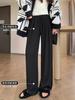 Pantalones Casuales de Pierna Ancha para Mujer 2026 Nuevos, de Cintura Alta, Adelgazantes, Sueltos, con Buena Caída, para Petite, Forrados de Polar