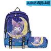 3D Nuevo Producto Impreso Periférico Sanrio Kuromi Kuromi Mochila Escolar Estuche de Lápices de Doble Capa Traje de Dos Piezas