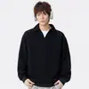Sudadera con cuello de punto gofre, estilo dos piezas falso, para hombre, nuevo estilo otoño e invierno, de alta gama, moderna, corte holgado, elegante y casual, talla grande