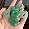 Joia Pingente Cadeado Ruyi de Ágata Amarela Tipo Gelo Face Dupla, Pingente Cadeado Nuvem de Calcedônia Rosa Gelo-Transparente, Pingente de Jade, Corrente para Pendurar Thangka