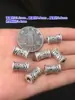 Plata pura s999 Retro Cubo de Bendición de Doble Cara Cuentas separadas Cuerda de Mano Trenzada Pulsera Collar Accesorios DIY Hechos a Mano