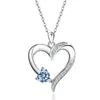Collar de Plata de Ley S925 Europeo y Americano de Gama Alta con Doce Piedras del Zodiaco, Temperamento Corazón para Mujer, Collar con Sentido de Diseño de Nicho