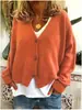 2025 Ropa Femenina Transfronteriza Europea y Americana Ebay Amazon Wish Otoño e Invierno Trenzado Casual Holgado Color Puro Cárdigan de Punto para Mujer