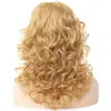 WW2-11 Peluca para Mujer Tocado Transfronterizo Nuevo Europeo y Americano Dorado Dorado Mediana Grande Rizada Peluca Tocado