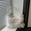 Mochila Casual de Verano para Vacaciones, Bolso de Hombro Dulce con Encaje, Bolso Tote de Gran Capacidad, Bolso de Playa Portátil Calado para Salir