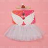 Conjunto de Ropa de Actuación para Niños de Moda Europea y Americana Falda Tutú de Malla con Lentejuelas de Lunares Pequeños Alas de Ángel Coloridas Decoración Trasera