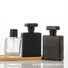 Em Estoque Garrafa Cosmética Vintage Vidro Preto Fosco Garrafa Vazia Portátil Quadrada Plana Garrafa de Perfume Tampa T de Encaixe Spray de Pressão