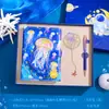 Aquário Pu Manual Caixa de Presente Conjunto Estrela-do-mar Água-viva Tartaruga Marcador de Página Ímã de Geladeira Cidade Litorânea Lembrança de Viagem