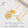 Collar con anillo giratorio tipo brújula del tiempo incrustado con diamantes en color oro arena del mismo estilo de Puzo Jewelry para mujer, nueva cadena para la clavícula de alta gama retro china