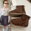 Novas Botas Curtas de Outono 2025 para Meninas Moda Botas de Couro Retrô Britânicas para Crianças Pequenas Botas Princesa de Cano Baixo Dropshipping