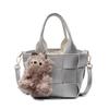 Bolsa Balde Satchel Tecida para Exportação Transfronteiriça para Mulheres 2025 Nova Moda de Alta Qualidade Cesta de Legumes Bolsa de Ombro Transversal
