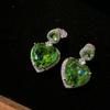 Macaron melancia gota de água verde Gem Pearl brincos peixe Ji colorido banhado a ouro 18K uva videira brincos de zircão
