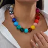 Collar de Perlas Exquisito Retro de Nuevo Estilo Transfronterizo Europeo y Americano para Mujer Creativo Dopamina Acrílico Hecho a Mano
