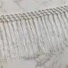 Adorno de Encaje de Borla Tejido a Mano con Doble Hilo Encriptado para Disfraces de Baile Latino, Tejido de Flecos para Dobladillo Extendido de Falda
