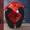 Jarra de Vino de Cerámica de Jingdezhen 10 Jin 50 Jin 100 Jin 200 Jin Tanque para Licores Hogar Jarra Negra Botella de Vino Tinto Jarra de Vino