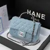 Bolsos para Mujer 2025 Nuevo Estilo Popular de Este Año Bolso Cruzado de Hombro Único Bolso Cuadrado Pequeño de Cuero Genuino Acolchado con Cadena