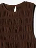 Novedades Primavera y Verano 2026 Ropa para Mujer Color Sólido Sin Mangas Plisado Ajustado Vestido Casual Largo Estilo Retro Elegante Europeo y Americano