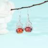Pendientes de calabaza de calcedonia en plata de ley s925, pendientes de calcedonia verde, pendientes de moda literaria clásica para damas, pendientes de plata con granate para mujer.