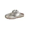 Zapatos de Malla con Parches de Pedrería de Moda, Punta Cerrada, Estilo Alemán para Mujer 2026, Suela Gruesa, Slip-On, Antideslizantes, Zapatos de Entrenamiento Alemanes