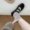 Meias de dedos separados com meias, meias de dedos separados listradas cinza estilo Miu para mulheres, primavera e outono, meias de casco de ovelha de dois dedos sem costura estilo japonês