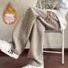 Calças Grossas de Veludo Cotelê com Forro de Lã para Homens, Calças de Moletom Esportivas Oversize de Alta Qualidade para Outono e Inverno, Calças Retas de Perna Larga para Homens