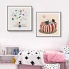 Pinturas decorativas para habitación infantil, arte de pared para habitación de niña y niño, decoraciones de pared creativas con temática de dibujos animados, pinturas para cabecera de dormitorio