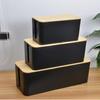 Caja de Almacenamiento de Plástico con Tapa Organizador de Escritorio para Cables de Datos de Carga Ocultos Teléfono Móvil Computadora Tableta Regleta