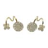 Pendientes de Diosa Elegantes y Sencillos con un Toque de Alta Gama, Exquisitos Pendientes de Botón Florales con Piedra Ojo de Gato en Plata S925, Diseño de Nicho para un Look Juvenil