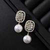 Coreia do Sul Design Sense Personalidade Exagerada Metal Grandes Brincos de Pérola Francês Elegante Moda Brincos de Orelha Brincos Ear Studs Acessórios de Orelha
