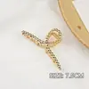 Pinza de Garra Mediana Brillante de Aleación Metálica Pinza Tiburón Peinado Semirecogido Parte Trasera de la Cabeza de Gama Alta Tocado Estilo Coreano Pinza para el Cabello