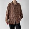 Camisa Floral Acolchada de Manga Larga Holgada Estilo Retro Coreano Hong Kong para Hombres con Temperamento Ligero y Maduro Camisa Estampada Sección Delgada para Mujeres