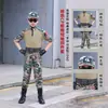 Traje de Camuflagem para Treinamento Militar Infantil Traje de Sapo Verão Manga Longa Roupas de Forças Especiais para Meninos e Meninas Roupas de Performance para Acampamento de Verão