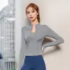 Chamarra de Fitness Estilo Otoño con Cremallera Celebridad de Internet para Mujer, Cremallera, Adelgazante, Secado Rápido, Manga Larga, Ajustada, Ropa Deportiva de Yoga, Top