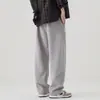 Ninpure Otoño e Invierno Nuevo Retro Japonés Hoja Pequeña Curva Pierna Ancha Pantalones de Chándal Hombres Holgado Recto Deportivo Casual Pantalones Largos