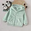 Chaqueta con capucha de franela para bebé niña Cárdigan con cremallera para bebé Ropa de abrigo cálida de otoño invierno para niños Ropa exterior para niños pequeños