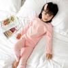 Conjunto de roupa íntima infantil para bebê outono e inverno roupas de casa meninos e meninas cor sólida de veludo duas peças roupas infantis uma geração de cabelo