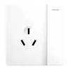 Interruptor de pared y toma de corriente Yabai al por mayor para el hogar 86 toma de cinco orificios al por mayor placa grande panel de control blanco de un solo interruptor doble