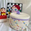 Caja de Almacenamiento de Escritorio Cesta de Almacenamiento de Pudín Trenzada a Mano Ins Cuerda de Algodón Cesta de Almacenamiento de Artículos Varios Cesta de Almacenamiento para Hogar Dormitorio