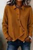 Moda Casual para Mujer de Estilo Otoño 2026 Transfronteriza Europea y Americana Amazon Camisa de Manga Larga Irregular de Punto Waffle de Color Sólido