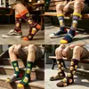Nuevos Calcetines de Media Pantorrilla de Moda Otoño e Invierno de Amazon con Temática de Cerveza, Calcetines para Hombre de Comercio Exterior, Calcetines de Algodón de Moda Transfronterizos con Forma de Copa de Vino