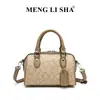 Bolso Cruzado, Bolso Boston con Estampado Retro de Moda, Bolso Portátil de Gran Capacidad para el Día a Día, Bolso de Hombro Simple de Alta Gama