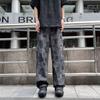 Jeans Rectos Nuevos 2024 con Costuras de Cuadros en Contraste para Hombre, Holgados, Casual, Estilo Americano, Pantalones de Pierna Ancha de Alta Gama