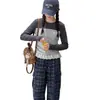 Conjunto de Top de Manga Larga Falso de Dos Piezas para Niñas de Primavera y Otoño Pantalones de Pierna Ancha para Niños Talla Mediana y Grande Conjunto de Dos Piezas Casual Lindo Versátil Moderno