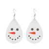 Venta Caliente Europea y Americana Copo de Nieve Navideño 20 Pares de Pendientes de Cuero Set Pendientes de Cuero con Cuadros Rojos y Gota de Agua Accesorios Festivos