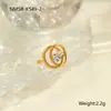 Anillo de Acero Inoxidable con Circonita Incrustada Estilo de Moda Transfronterizo Chapado en Oro de 18K Lujo Accesible Anillo de Acero de Titanio Joyería de Mano Ajustable