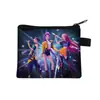 Grupo de Chicas Cazadoras de Demonios K-Pop Cartera Corta de Poliéster Diseño Simple Cartera con Estampado de Anime Portatarjetas para Monedas y Tarjetas Portátil