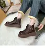 Botines tipo Birkenstock de suela gruesa que aumentan la altura para mujer, nueva colección otoño/invierno 2026, botines individuales con forro de felpa para abrigar, efecto adelgazante, botines estilo Martin británicos