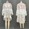 Moda Estilo Resort Europeo y Americano Falda Corta Estampada Volantes Suelta Fluida Vestido Estación Independiente Ropa Femenina Transfronteriza Nuevas Llegadas